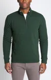 Jachs New York Recycled Jacquard Sherpa Lined Quarter Zip Pullover In Green In Green