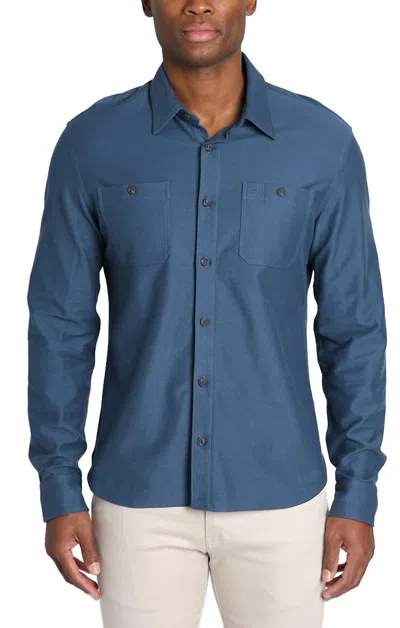 Jachs New York Reverse Slub Workshirt In Blue