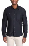 Jachs New York Reverse Slub Workshirt In Dark Navy In Blue