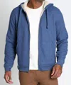 Jachs New York Sherpa Lined Waffle Hoodie In Blue In Blue