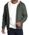Jachs New York Sherpa Lined Waffle Hoodie In Forest Green In Green