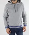 Jachs New York Soft Touch Varsity Hoodie In Light Grey In Gray