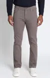 Jachs New York Straight Fit 5 Pocket Stretch Bull Denim Pants In Grey In Multi