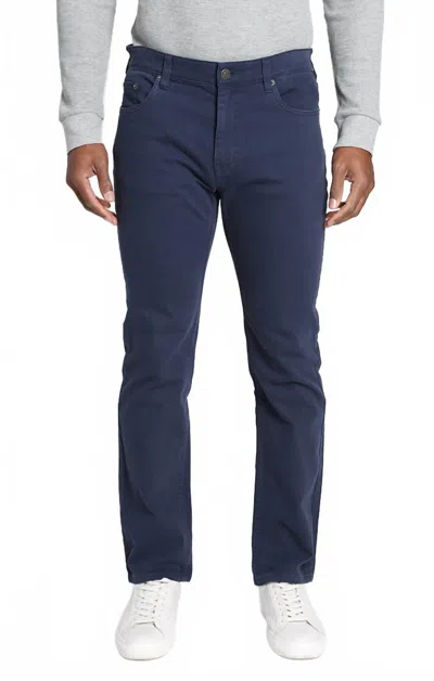 Jachs New York Straight Fit 5 Pocket Stretch Bull Denim Pants In Navy In Blue
