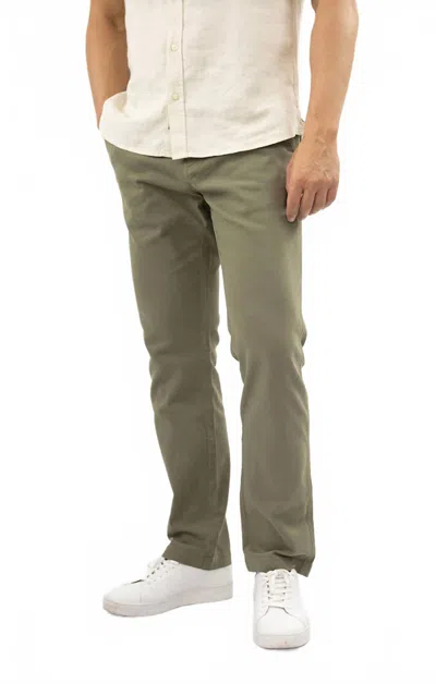 Jachs New York Straight Fit Stretch Bull Denim Pants In Olive In Green