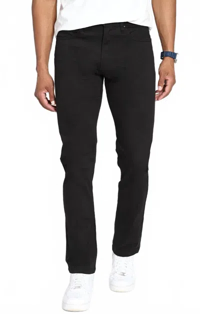 Jachs New York Straight Fit Stretch Sateen 5 Pocket Pants In Black