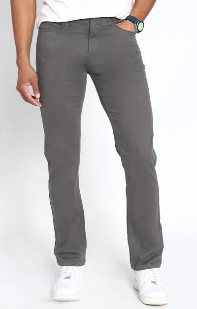 Jachs New York Straight Fit Stretch Sateen 5 Pocket Pants In Grey In Gray