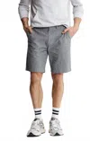 Jachs New York Stretch Chambray Short In Grey In Gray