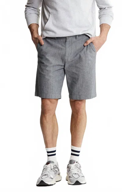 Jachs New York Stretch Chambray Short In Grey In Gray