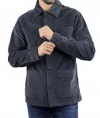 Jachs New York Stretch Corduroy Chore Coat In Steel In Blue