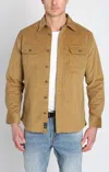 Jachs New York Stretch Corduroy Liberty Overshirt In Tan In Nude