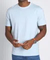Jachs New York Stretch Cotton Modal Tee In Light Blue In Blue