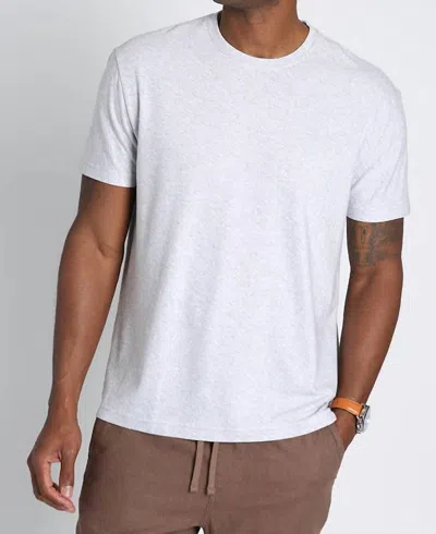 Jachs New York Stretch Cotton Modal Tee In Light Grey In White