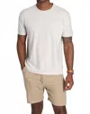 Jachs New York Stretch Cotton Modal Tee In Oatmeal In White