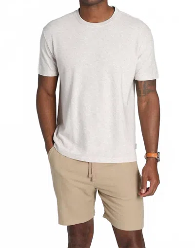 Jachs New York Stretch Cotton Modal Tee In Oatmeal In White
