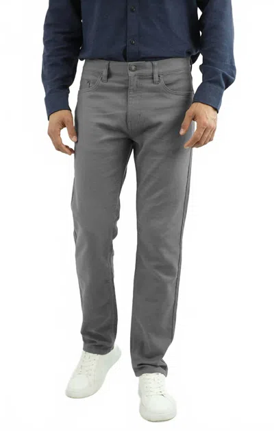 Jachs New York Stretch Straight Fit 5 Pocket Twill Pants In Grey In Gray