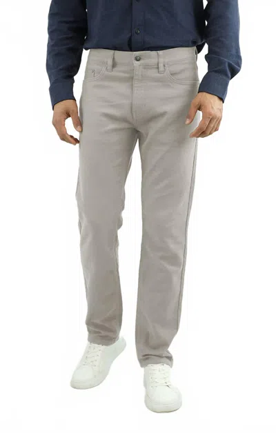 Jachs New York Stretch Straight Fit 5 Pocket Twill Pants In Ivory In Gray