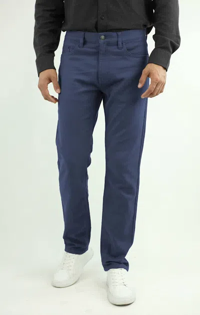 Jachs New York Stretch Straight Fit 5 Pocket Twill Pants In Navy In Blue