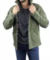 Jachs New York Stretch Twill Chore Coat In Jade In Blue