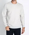 Jachs New York Striped Sustainable Fleece Crewneck Sweatshirt In Light Grey In Gray