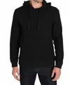 Jachs New York Bedford Brushed Waffle Hoodie In Black In Black
