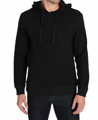Jachs New York Bedford Brushed Waffle Hoodie In Black