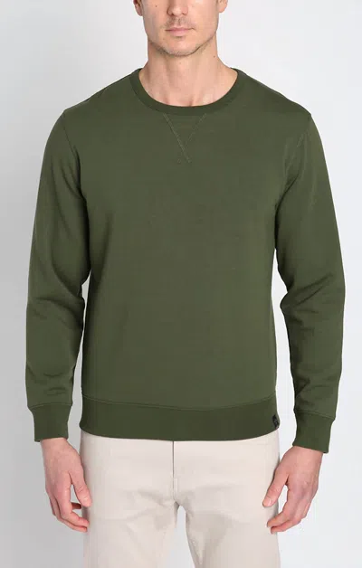 Jachs New York Tribeca Soft Touch Crewneck Sweater In Hunter In Green