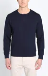 Jachs New York Tribeca Soft Touch Crewneck Sweater In Navy In Blue