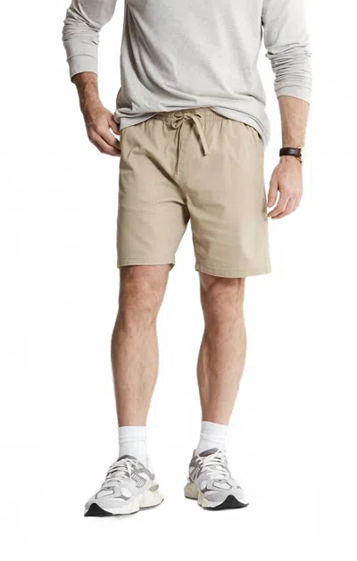 Jachs New York Twill Pull On Short In Khaki In Nude