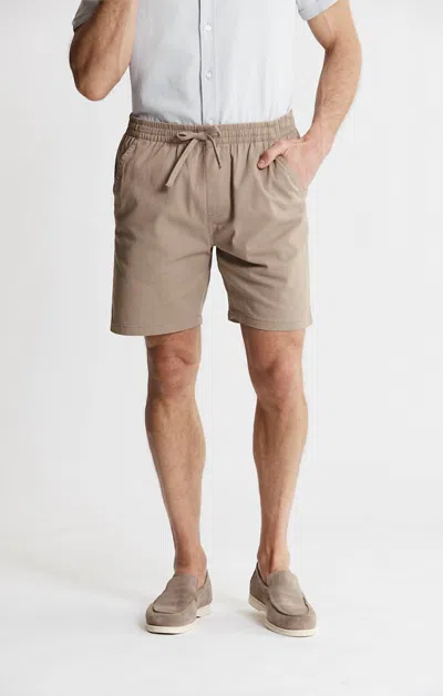 Jachs New York Twill Pull On Short In Taupe In Brown
