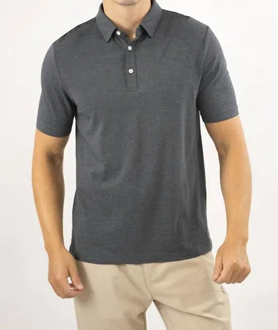 Jachs New York Vanderbilt Pima Modal Polo In Charcoal In Pink