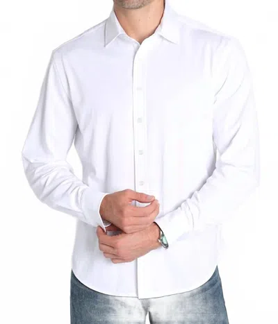 Jachs New York Warp Knit Bamboo Shirt In White