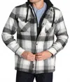 Jachs New York Wool Blend Hooded Jacket In Grey Plaid In Multi