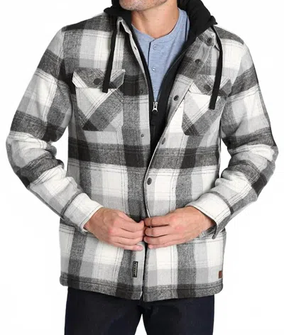 Jachs New York Wool Blend Hooded Jacket In Grey Plaid In Multi
