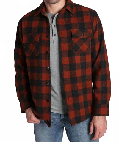 Jachs New York Wool Blend Overshirt In Red Plaid Wool