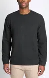 Jachs New York Wool Blend Soft Long Sleeve Crewneck Sweater In Black In Gray