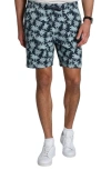 JACHS JACHS PALM TREE PRINT PULL-ON SHORTS