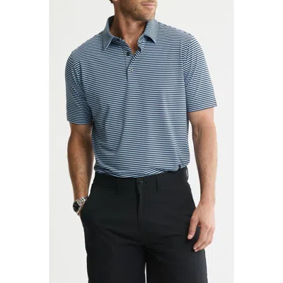 Jachs Performance Stripe Polo In Blue