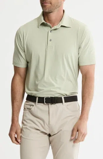 Jachs Performance Stripe Polo In Green
