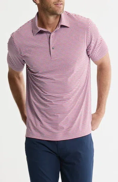 Jachs Performance Stripe Polo In Pink