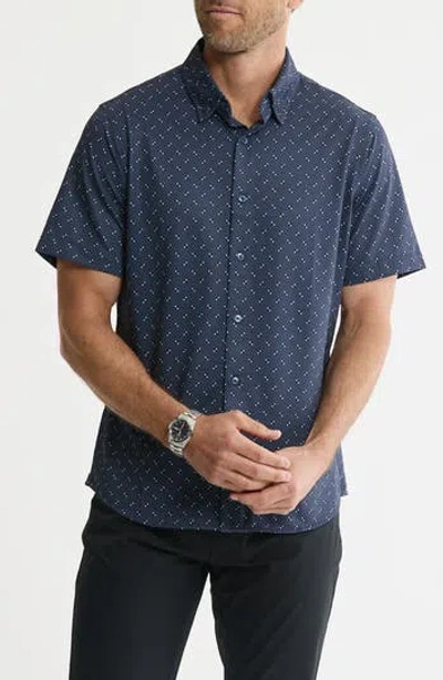 Jachs Performance Tech Button-up Shirt In Blue