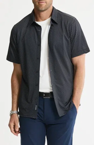 Jachs Performance Tech Button-up Shirt In Black