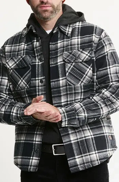 Jachs Plaid Flannel Shirt Jacket With Faux-fur Lining In Black
