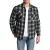 Jachs Plaid Fleece Lined Long Sleeve Button-up Shirt In Black Sherpa Print