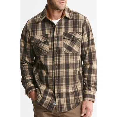 Jachs Plaid Knit Flannel Shirt In Brown