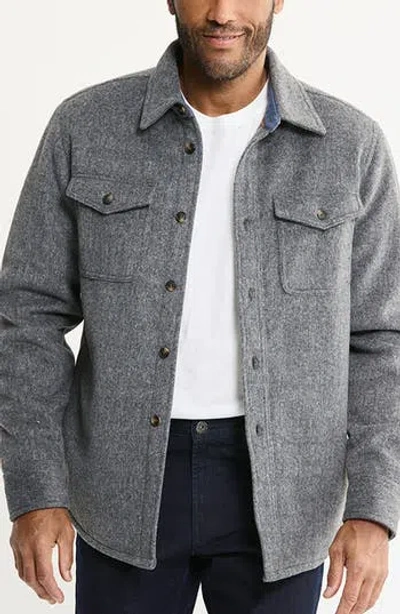Jachs Quilt Lined Shirt Jacket In Gray