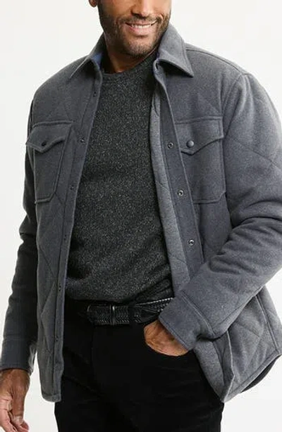 Jachs Quilted Brushed Knit Shirt Jacket In Gray