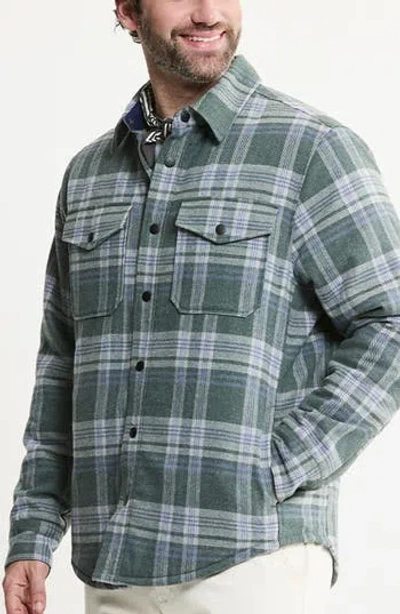 Jachs Quilted Lined Lyocell Blend Flannel Shirt Jacket In Multi