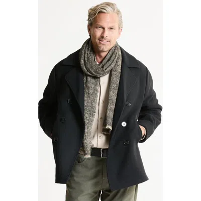 Jachs Quilted Lined Wool Blend Peacoat In Black