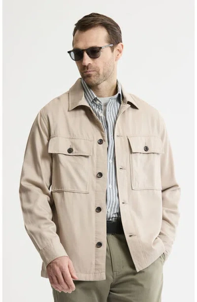 Jachs Rayon Lyocell Military Shirt Jacket In Neutral